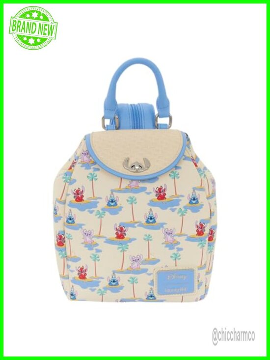 Disney Little Mermaid Faux Leather Mini Backpack Iridescent Pearls Adjustable